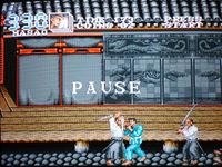 une photo d'Ã©cran de Double Dragon 3 sur Sega Megadrive